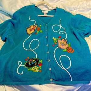 Fun Western themed button down sweater